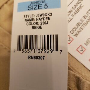 NWT UnionBay Pants Hayden Line Tan Boot Cut Twill Size 5 Box 4